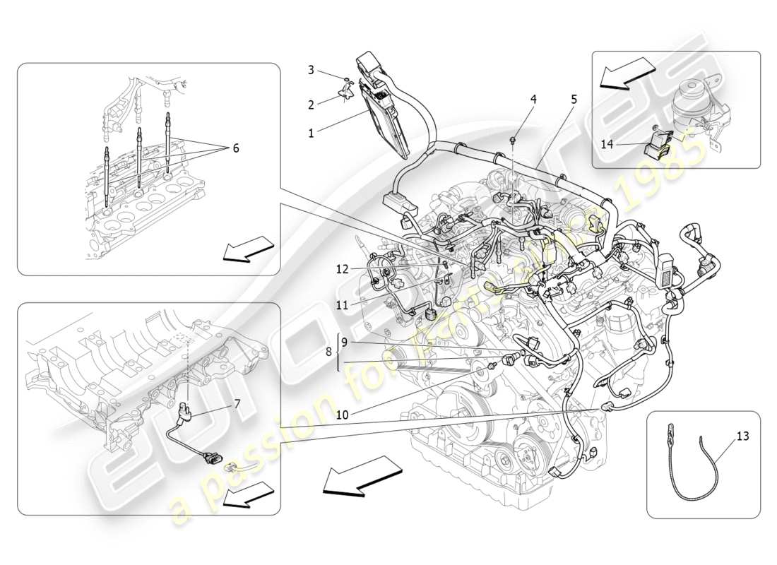 maserati qtp 3.0 tds v6 275hp (2015) controllo elettronico: diagramma delle parti di controllo dell'iniezione e della fasatura del motore