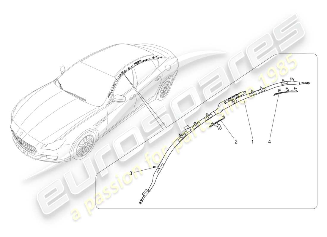 maserati qtp 3.0 tds v6 275hp (2015) sistema sacchetto per finestra diagramma delle parti