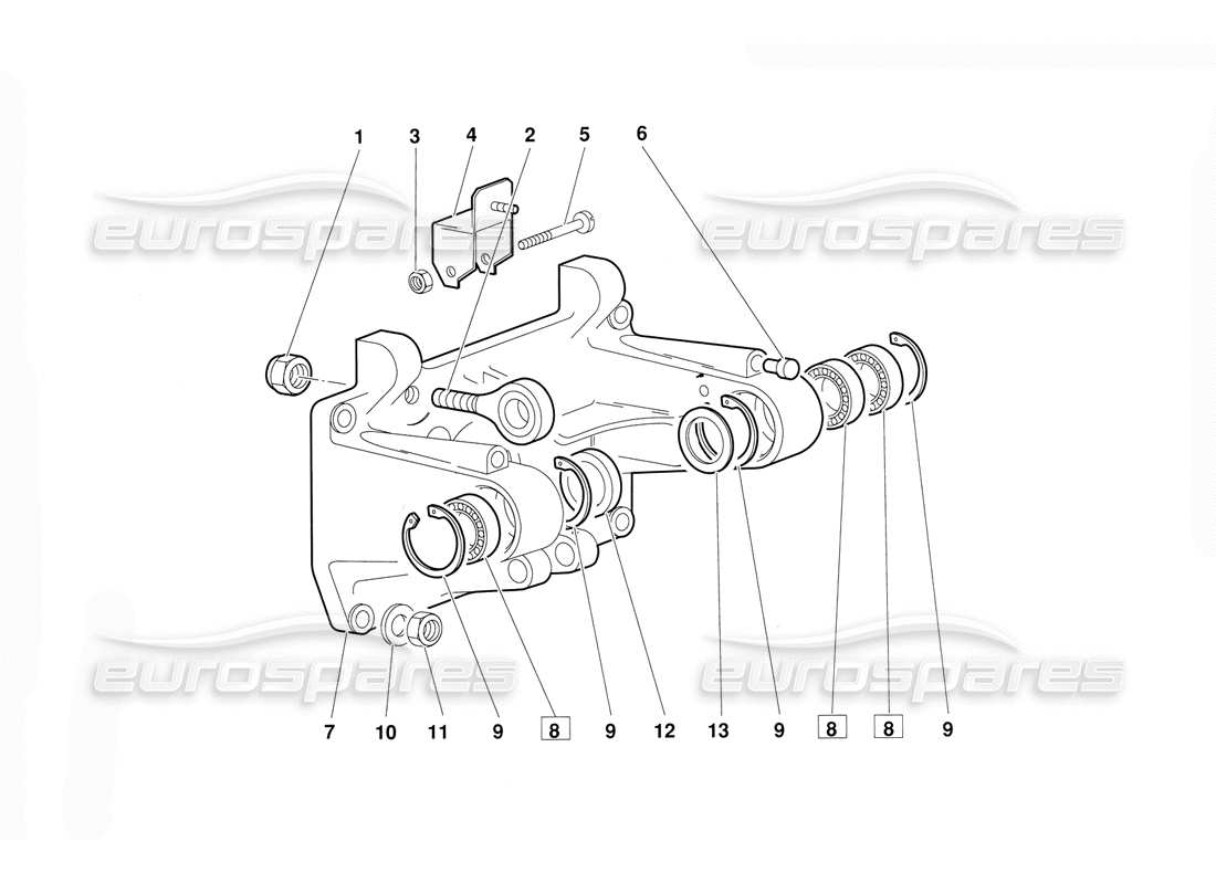 lamborghini diablo (1991) diagramma delle parti del montaggio del pedale (valido per la versione del 1992 giugno).