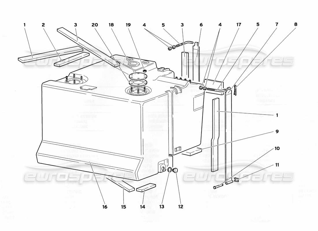 lamborghini diablo sv (1999) schema delle parti dell'impianto di alimentazione (per auto con inserimento rapido del carburante).