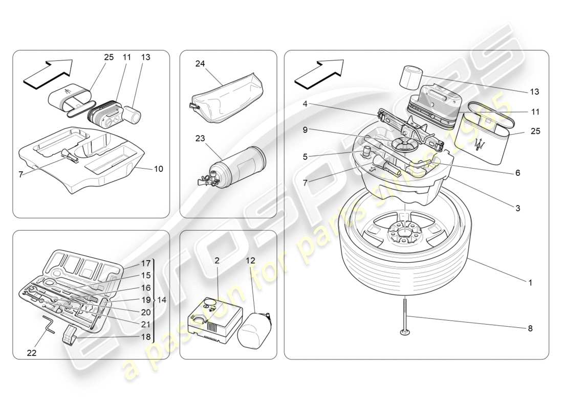 maserati qtp 3.0 bt v6 410hp (2014) fornitura standard schema delle parti