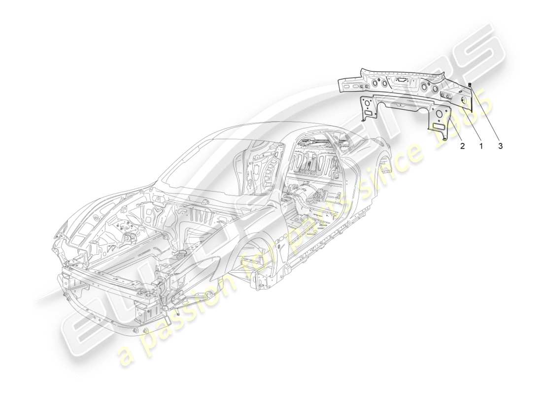 maserati qtp 3.0 tds v6 275hp (2015) schema delle parti della carrozzeria e dei pannelli di rivestimento esterni posteriori
