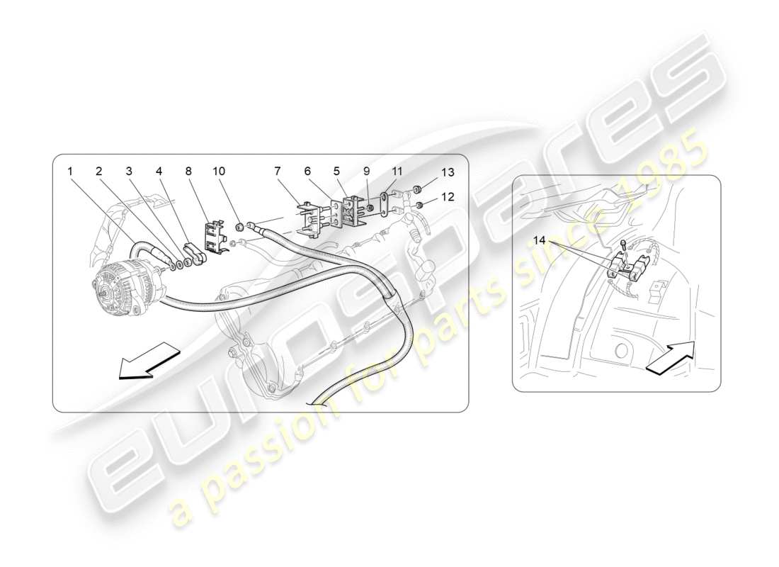 maserati granturismo (2015) cablaggio principale diagramma delle parti