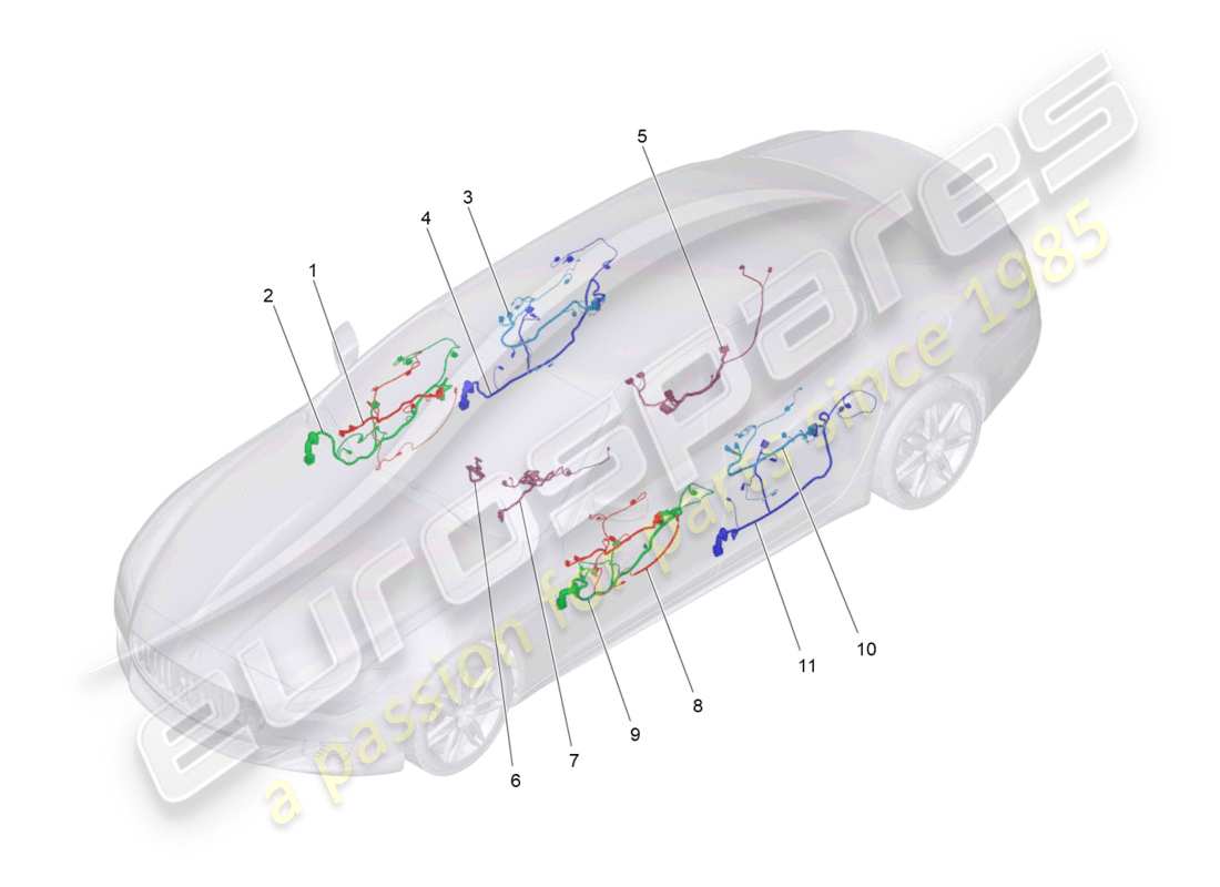 maserati qtp 3.0 tds v6 275hp (2015) schema delle parti del cablaggio principale