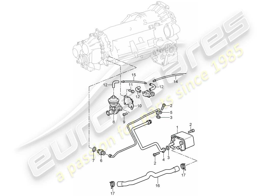 porsche 2005 (996 turbo / gt2) tiptronic diagramma delle parti