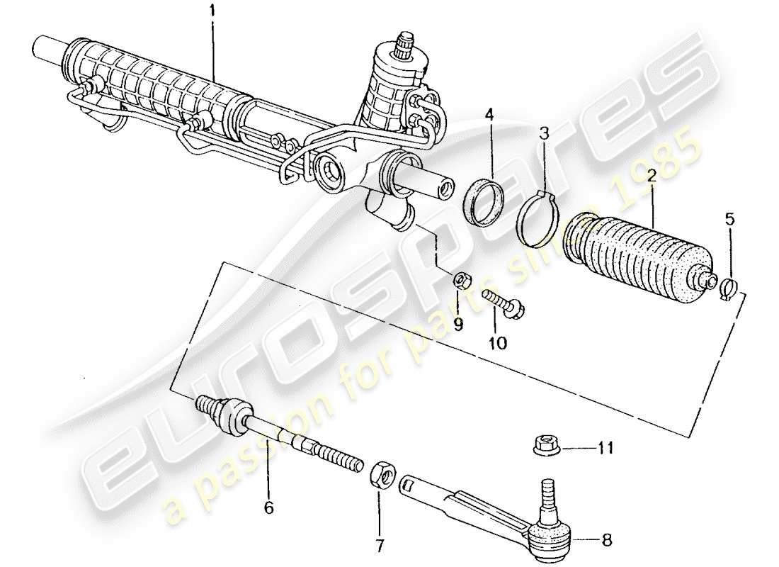 porsche 2003 (996 turbo / gt2) servosterzo - sterzo - parti dello sterzo schema delle parti