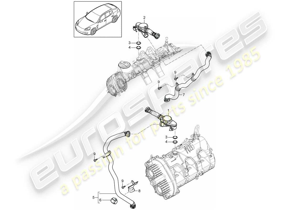 porsche 2014 (panamera 970) basamento diagramma delle parti