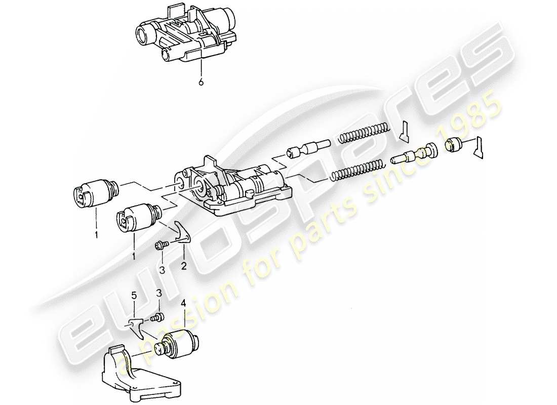 porsche 1996 (993) tiptronic - elettrovalvola diagramma delle parti