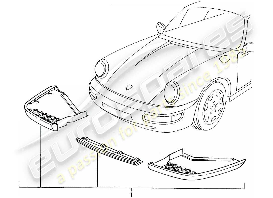 porsche tequipment catalogue (1999) schema delle parti spoiler anteriore