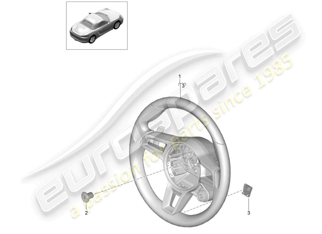 porsche 2020 (718 boxster) volante - pdk - diagramma delle parti