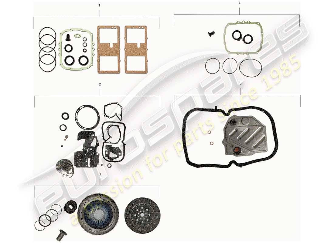 porsche 1987 (928) set guarnizioni diagramma delle parti