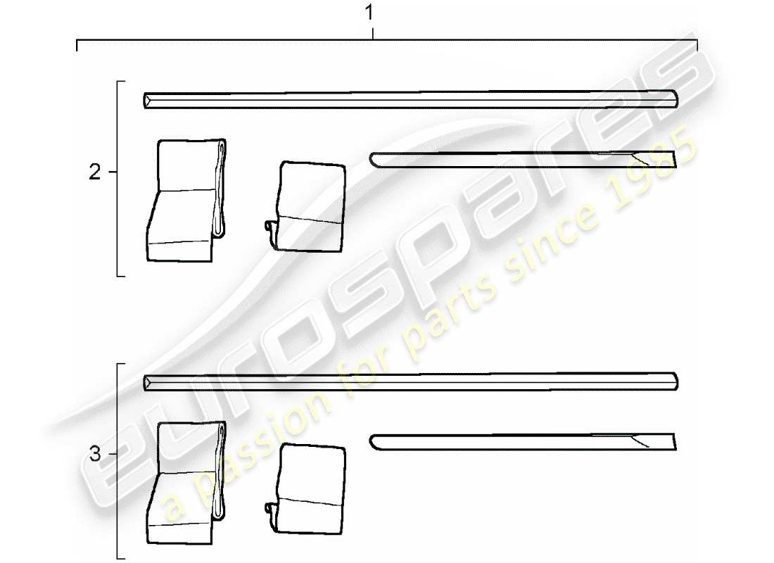 porsche 2010 (tequipment cayenne) striscia protettiva diagramma delle parti