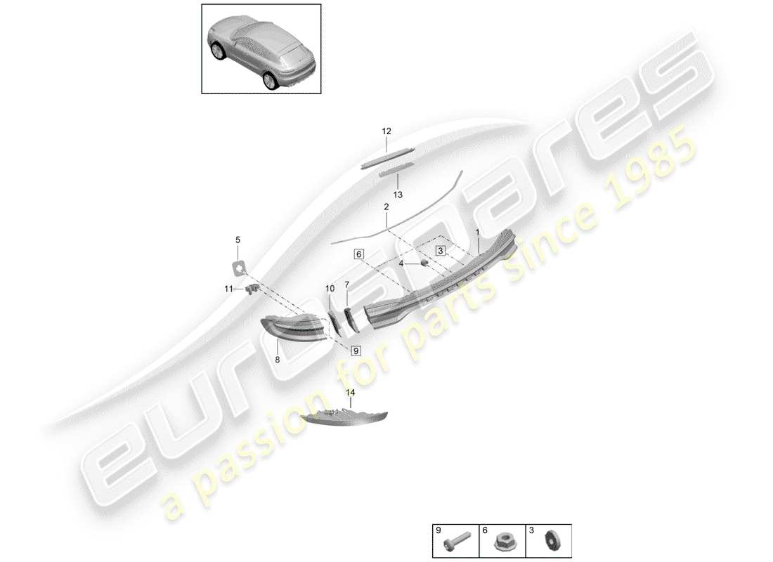 porsche 2019 (macan) luce posteriore diagramma delle parti