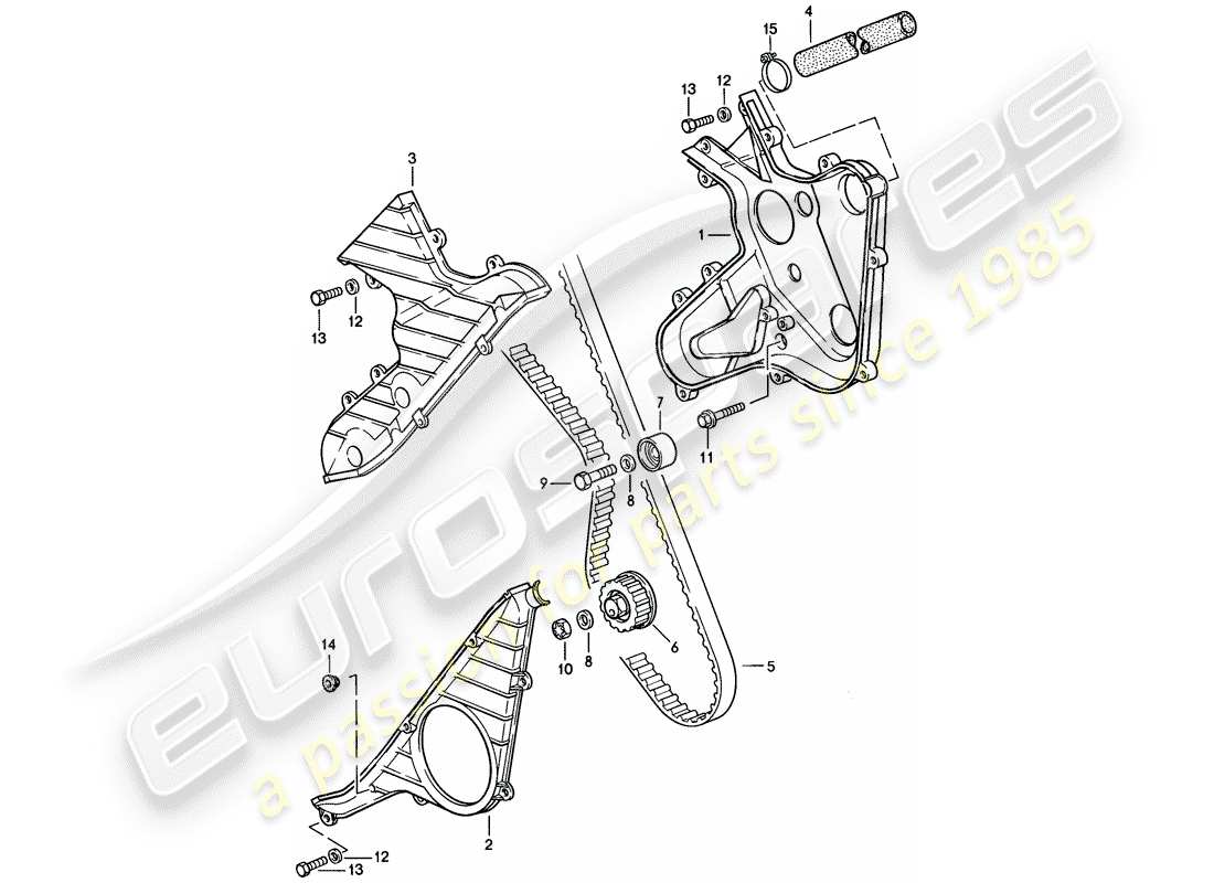 porsche 1987 (924s) albero a camme - meccanismo di azionamento - d >> - mj 1986 schema delle parti