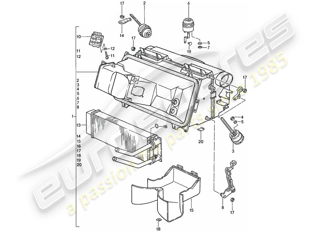 porsche 1981 (928) stufa diagramma delle parti
