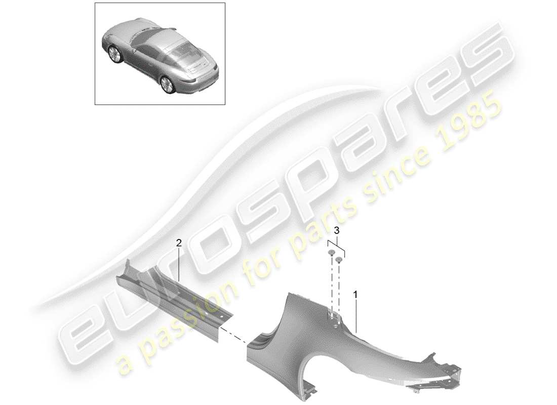 porsche 2012 (991-1) pannello laterale diagramma delle parti