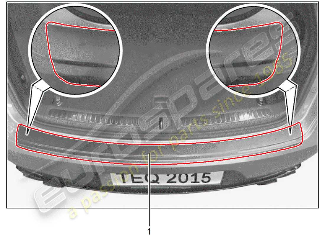 porsche 2016 (tequipment macan) protezione del bordo del carico diagramma delle parti
