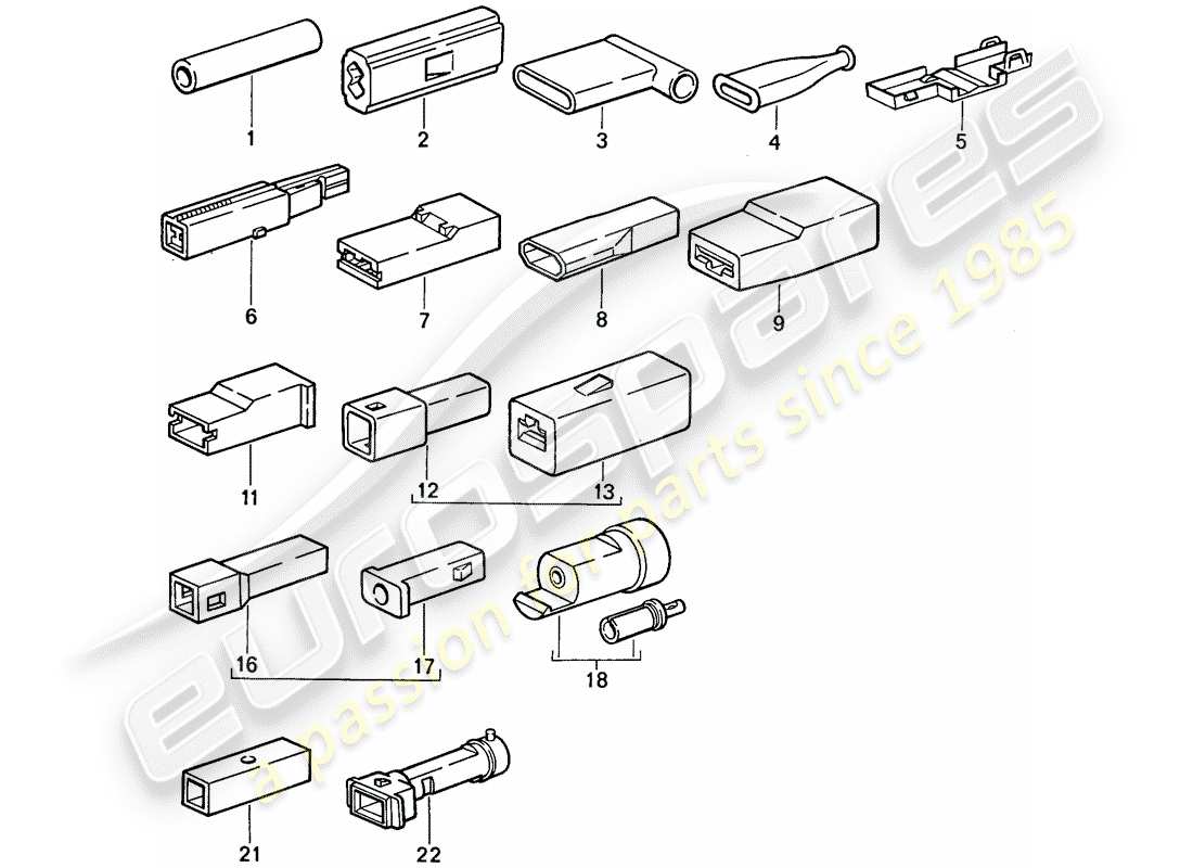 porsche 1983 (911) connettore di testa - alloggiamento del connettore diagramma delle parti
