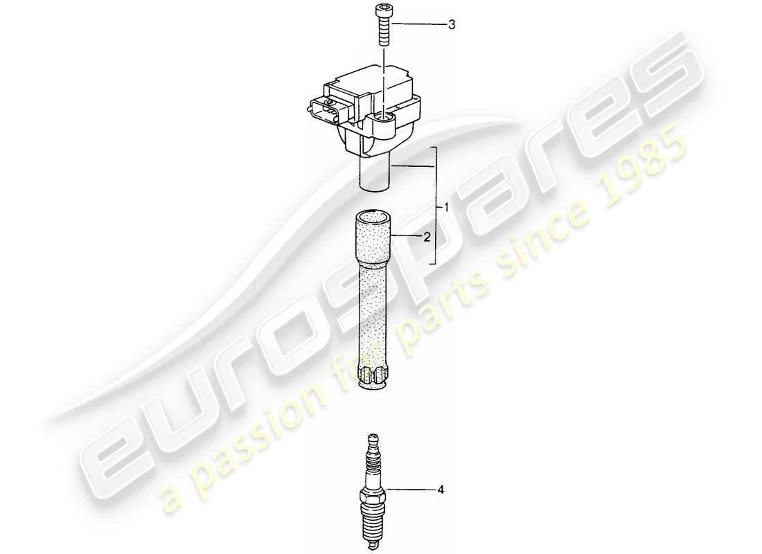 porsche 2003 (986 boxster) schema delle parti del sistema di accensione