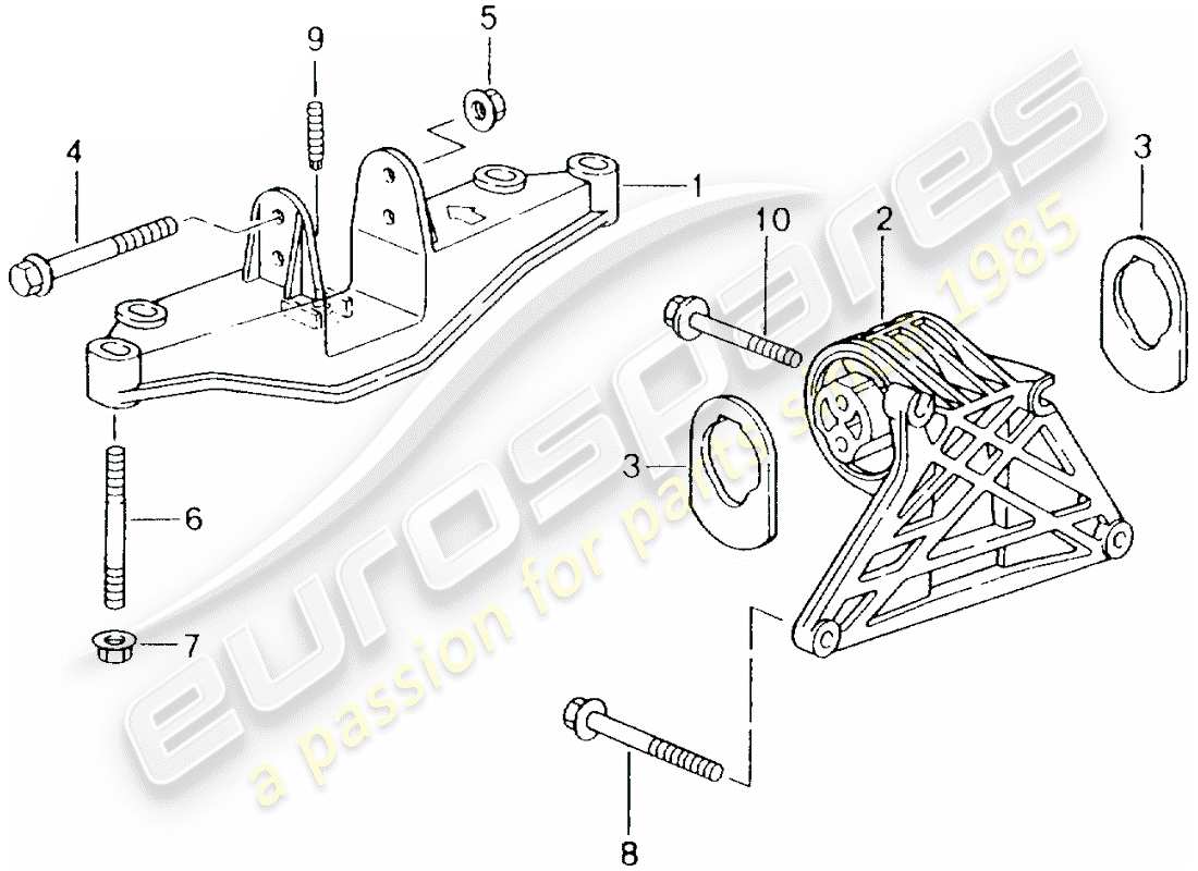 porsche 2003 (986 boxster) paranco di sollevamento del motore diagramma delle parti
