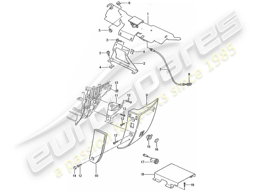 porsche 2001 (996 turbo / gt2) preparazione del telefono diagramma delle parti