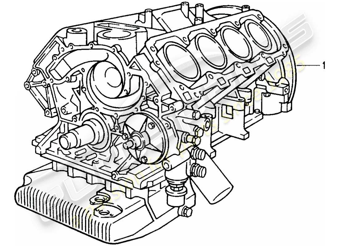 porsche replacement catalogue (2011) schema delle parti motore corto