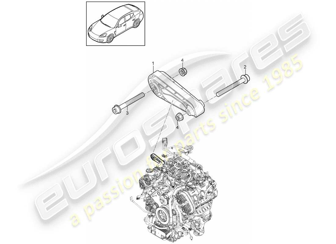 porsche 2016 (panamera 970) sospensione del motore diagramma delle parti