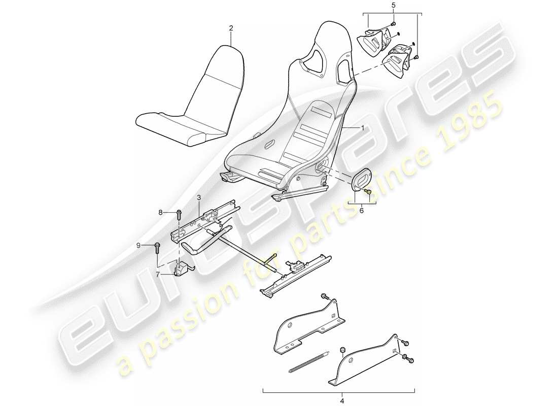 porsche 2006 (carrera gt) carrera gt - seat - d - mj 2004>> schema delle parti
