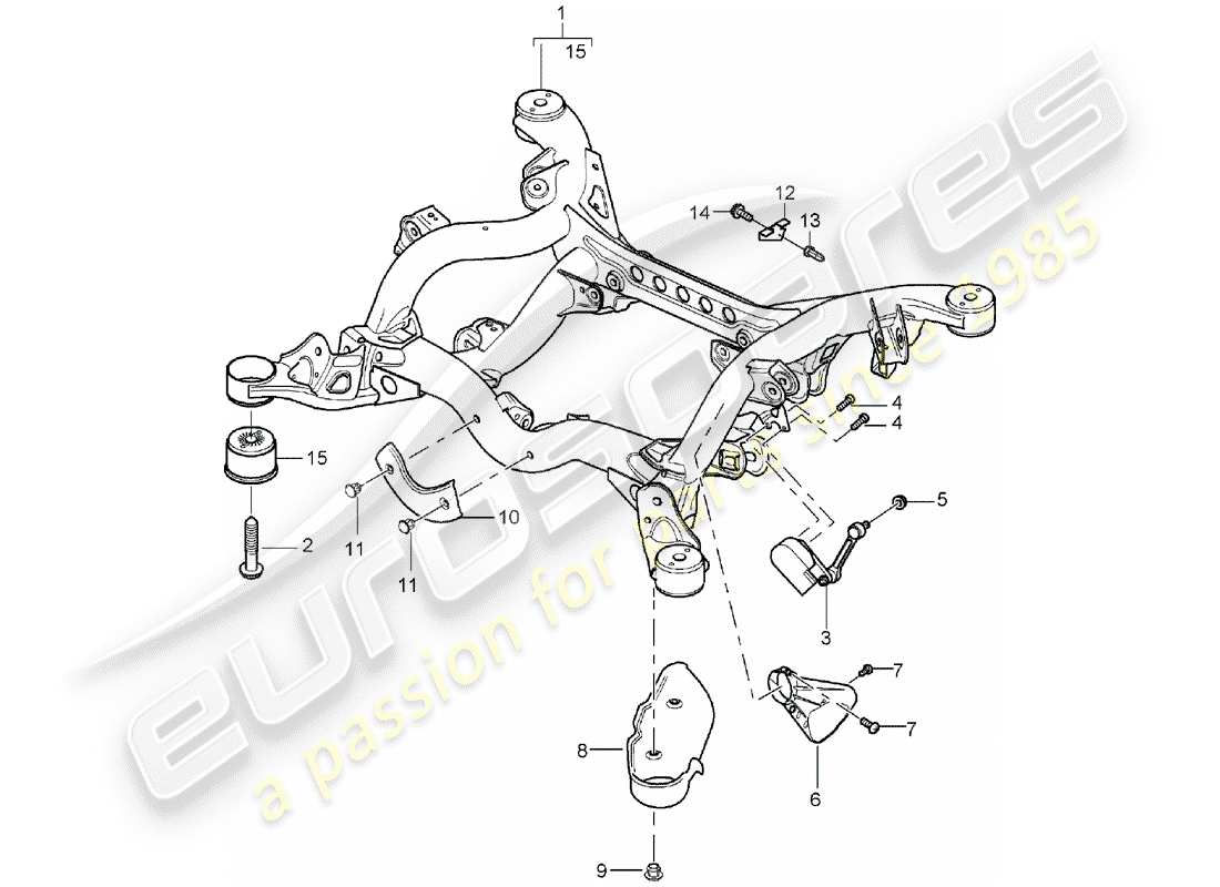 porsche 2006 (cayenne e1 9pa) asse posteriore diagramma delle parti