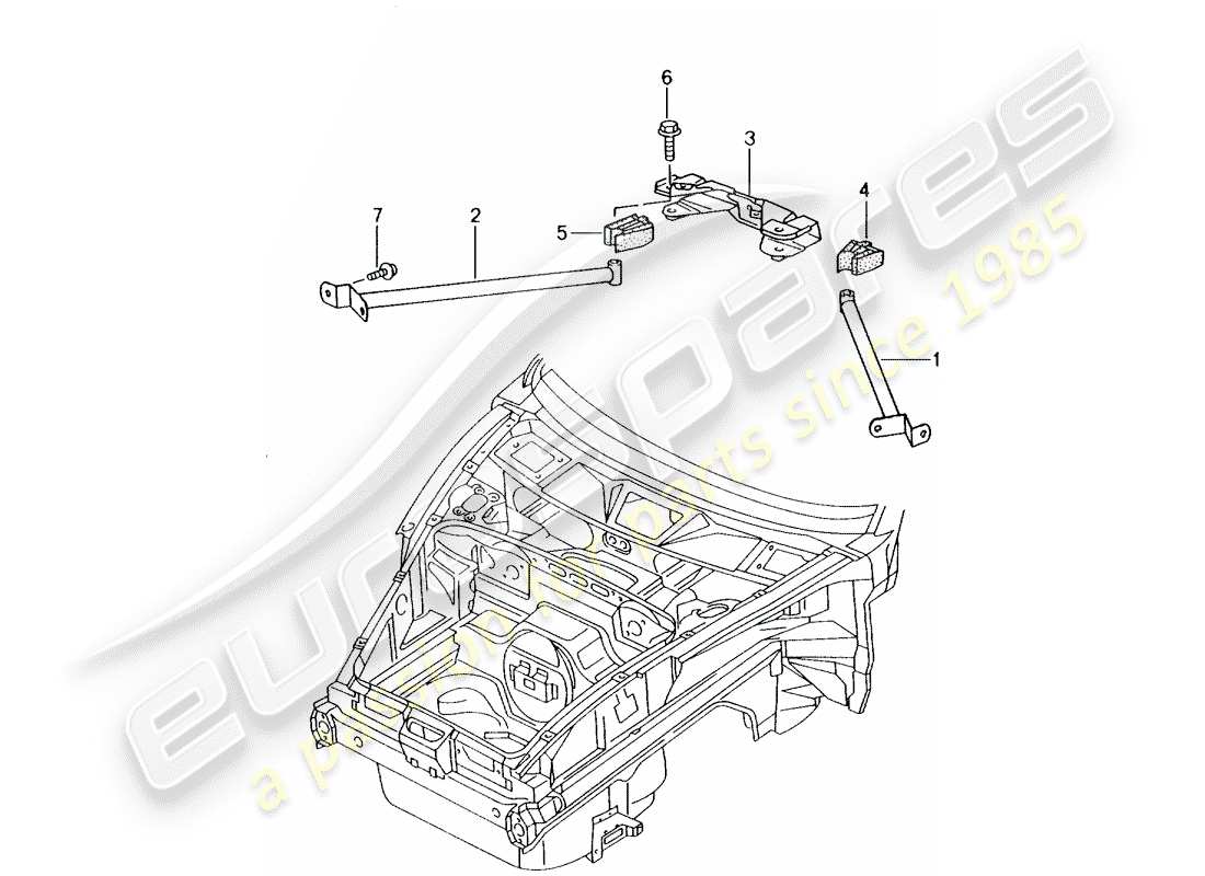 porsche 2000 (986 boxster) punte a cupola diagramma delle parti