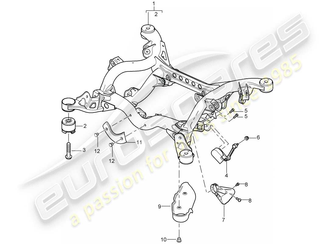 porsche 2008 (cayenne e1 9pa) asse posteriore diagramma delle parti