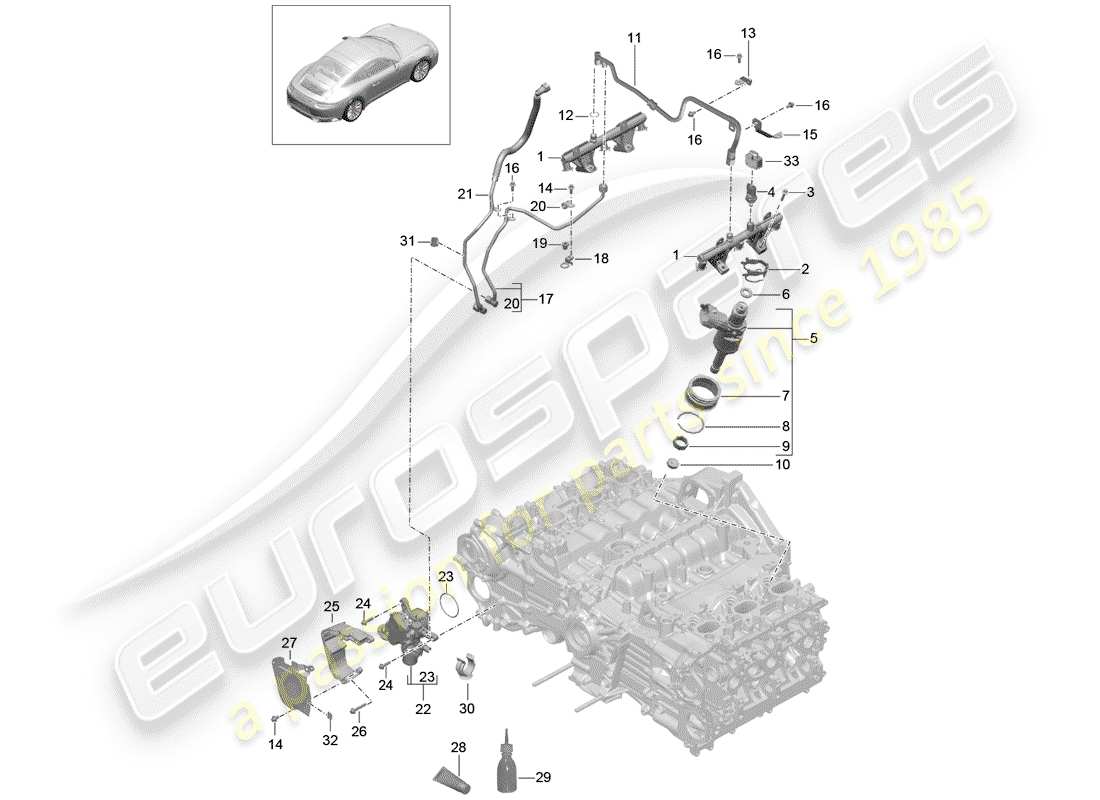 porsche 2016 (991-1 turbo) tubo di raccolta carburante diagramma delle parti