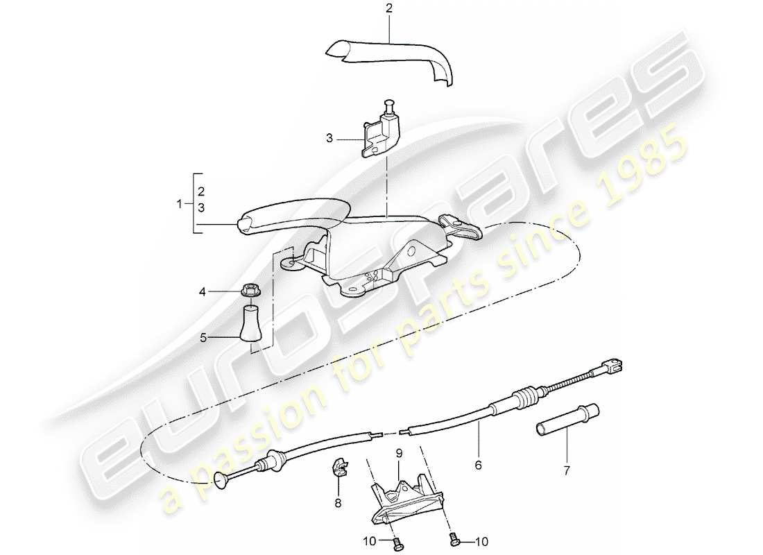 porsche 2005 (987 boxster) freno a mano diagramma delle parti