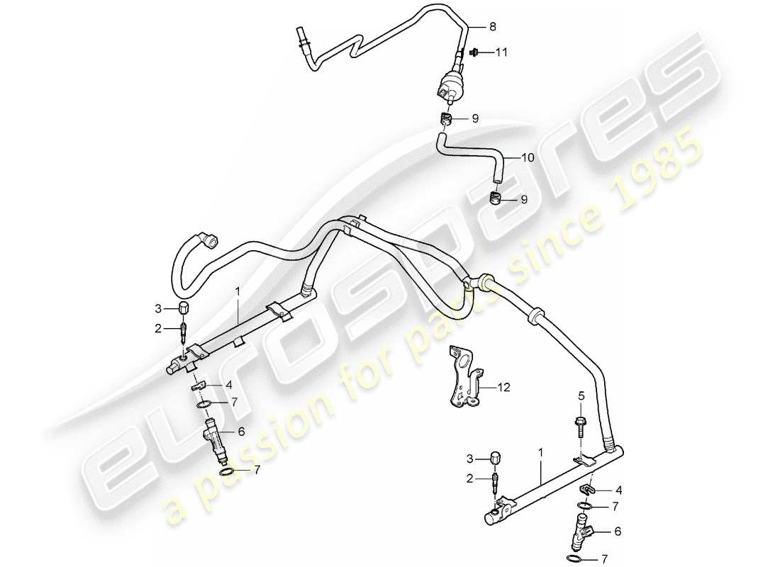 porsche 2005 (987 boxster) tubo di raccolta carburante diagramma delle parti