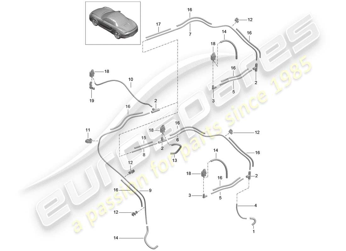 porsche 2016 (981 boxster) sistema di vuoto diagramma delle parti