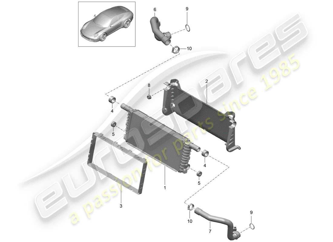 porsche 2012 (991-1) termosifone diagramma delle parti