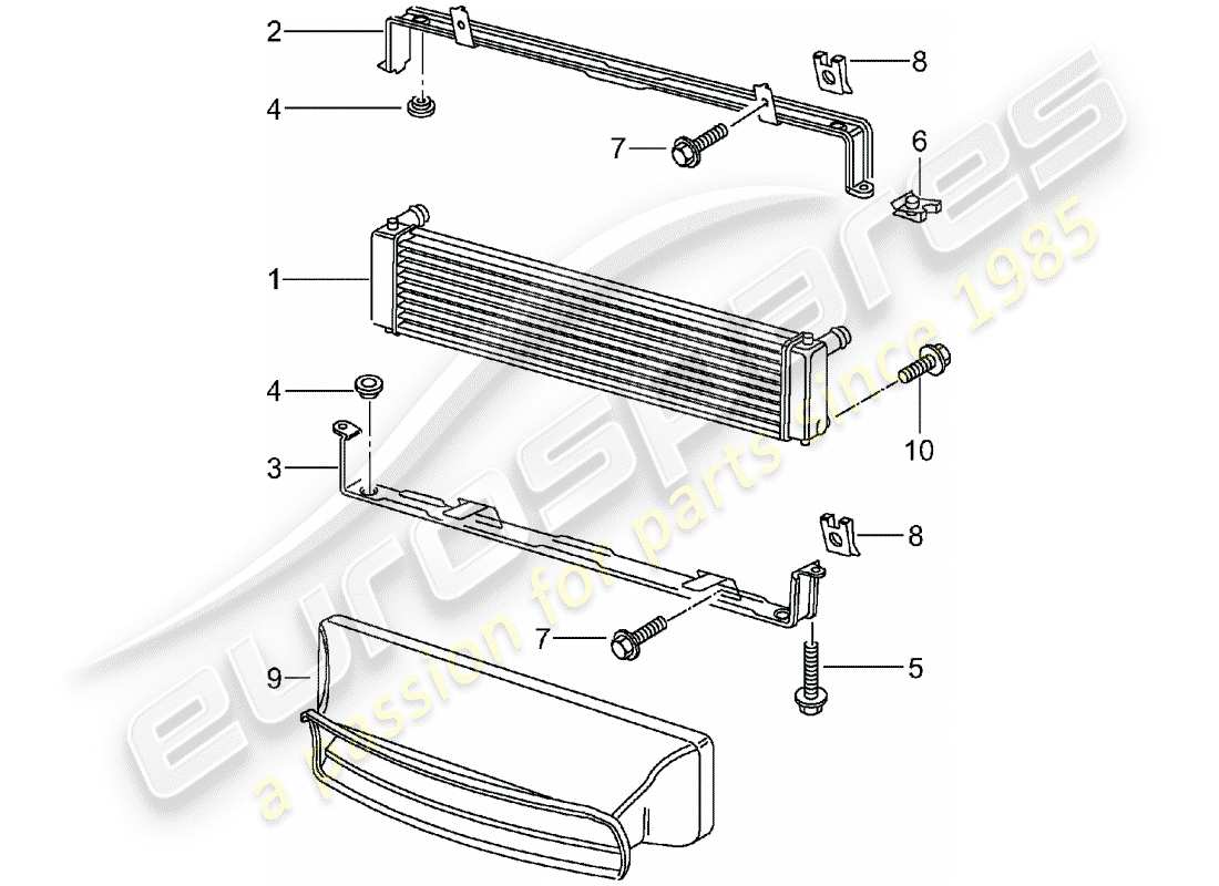 porsche 1998 (986 boxster) radiatore - d - mj 2000>> schema delle parti