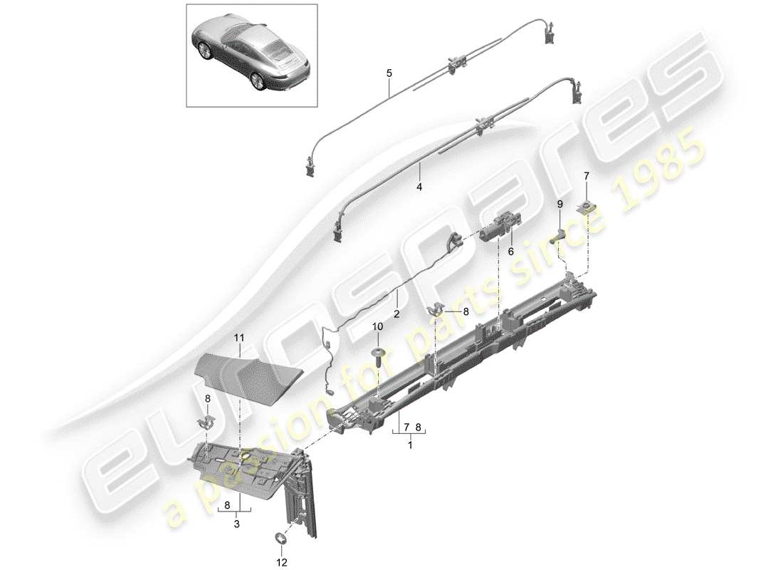 porsche 2012 (991-1) lembo diagramma delle parti