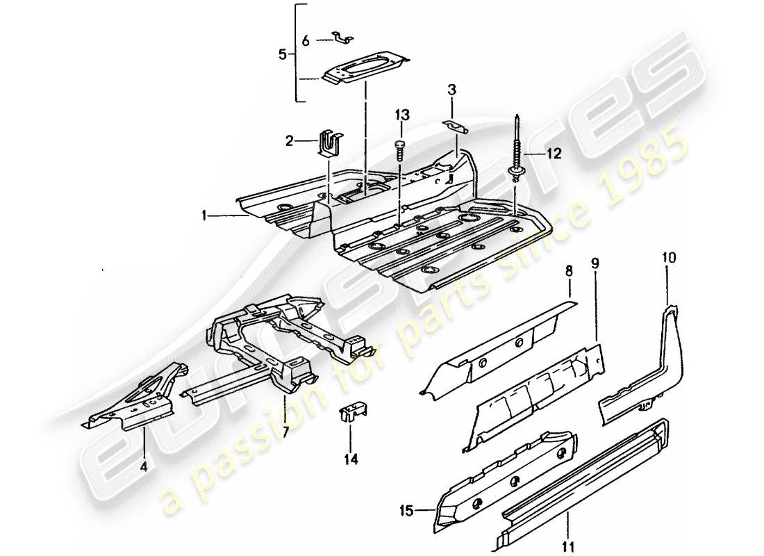 porsche 1995 (993) diagramma delle parti del telaio