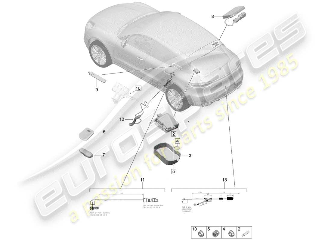 porsche 2019 (macan) singole parti diagramma delle parti