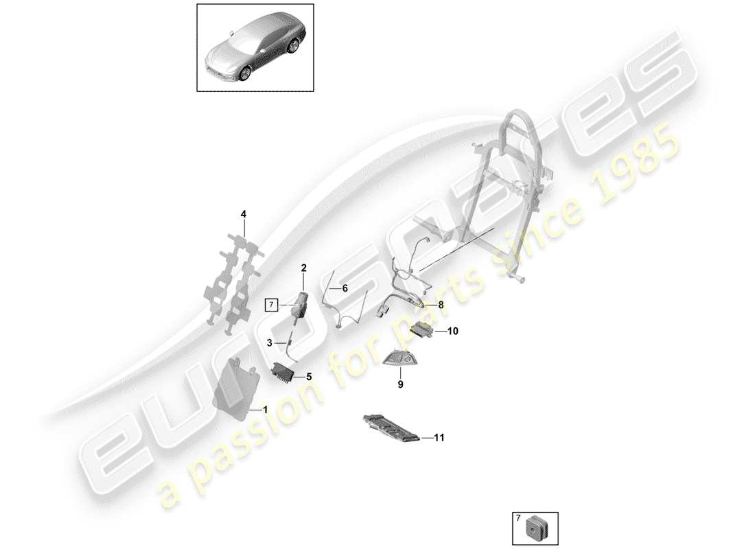 porsche 2018 (panamera 971-1) diagramma della parte lombare