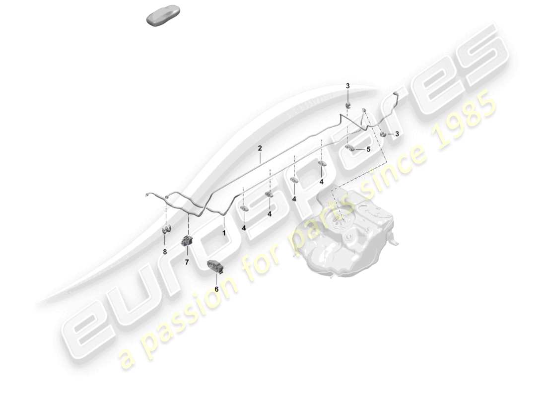 porsche 2020 (718 cayman) linea del carburante anteriore sistema di alimentazione del carburante diagramma delle parti