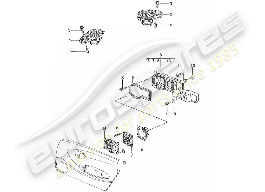 porsche 2003 (996 turbo / gt2) altoparlante - altoparlante - m 680/mj.02- - vedi gruppo - 9/11/06 diagramma delle parti