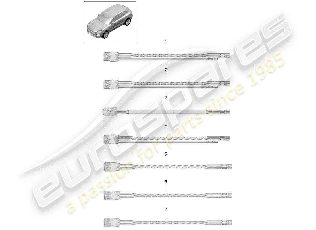 porsche 2019 (macan) imbracatura diagramma delle parti