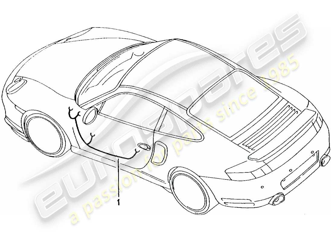 porsche 2003 (996 turbo / gt2) cablaggi - portiera del conducente - portiera del passeggero - comandi capote convertibile - centralina schema particolare