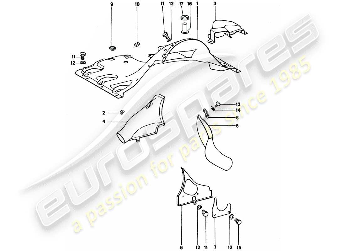porsche 1977 (911) condotto dell'aria diagramma delle parti