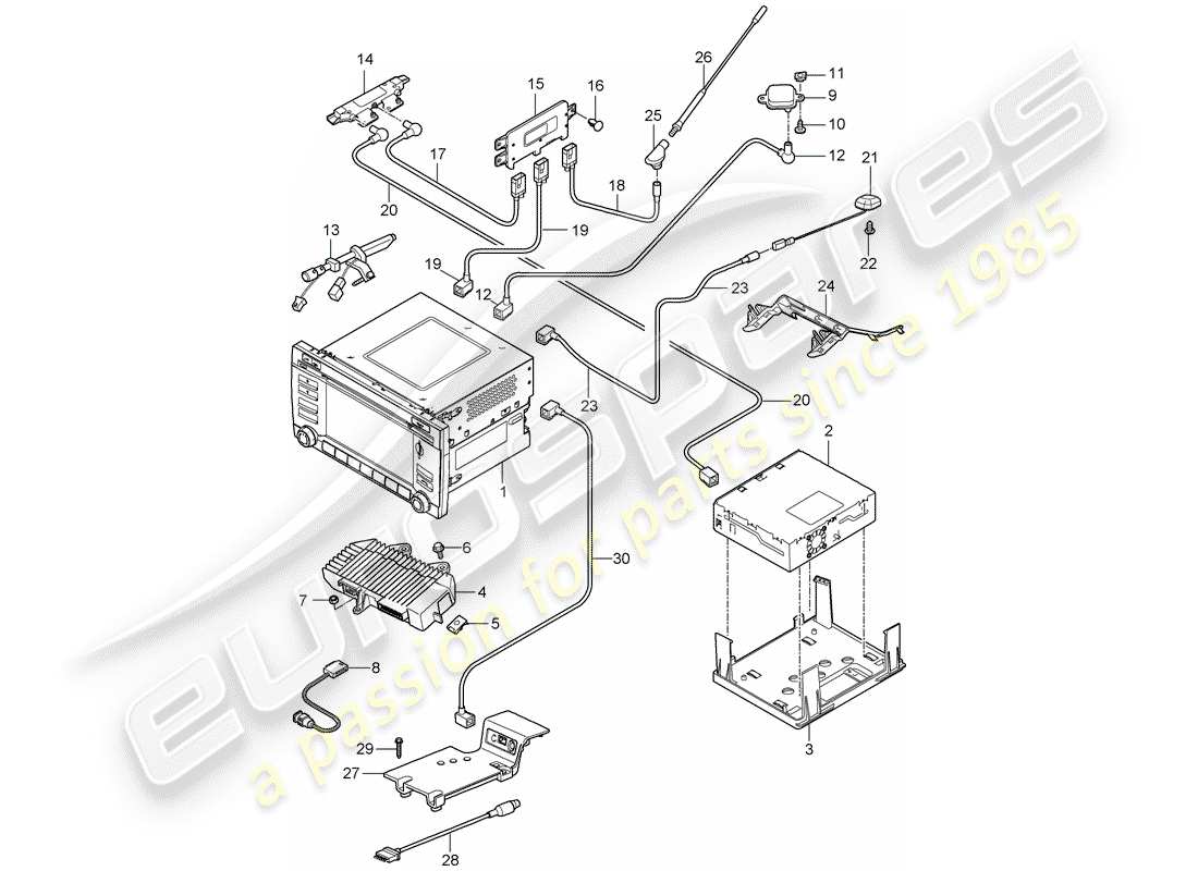 porsche 2011 (987 cayman) unità operativa diagramma delle parti
