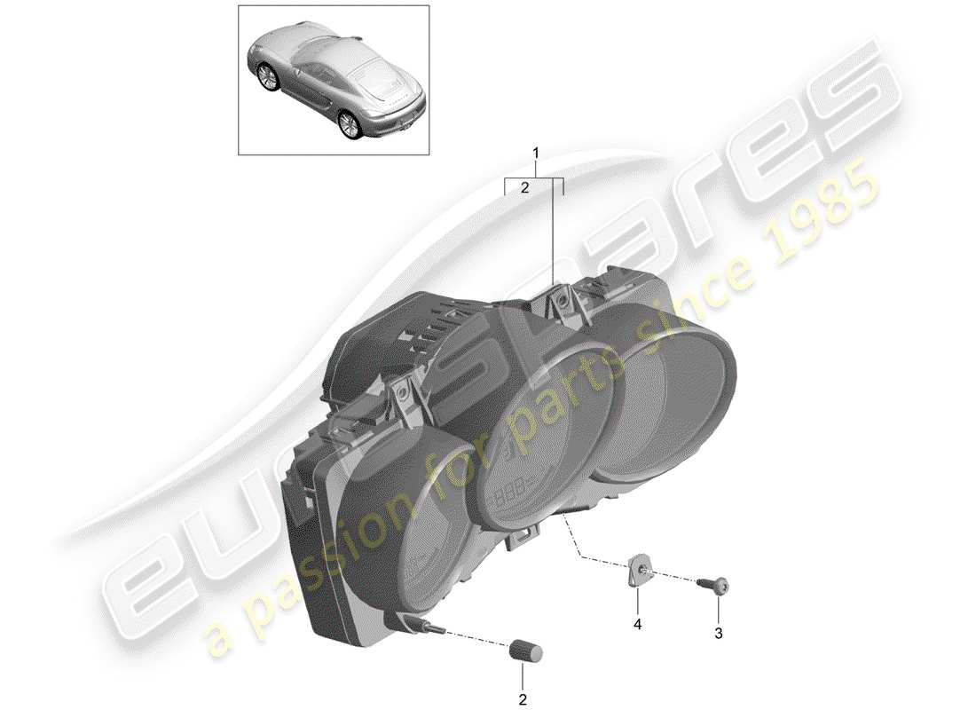 porsche 2014 (981 cayman) strumenti diagramma delle parti