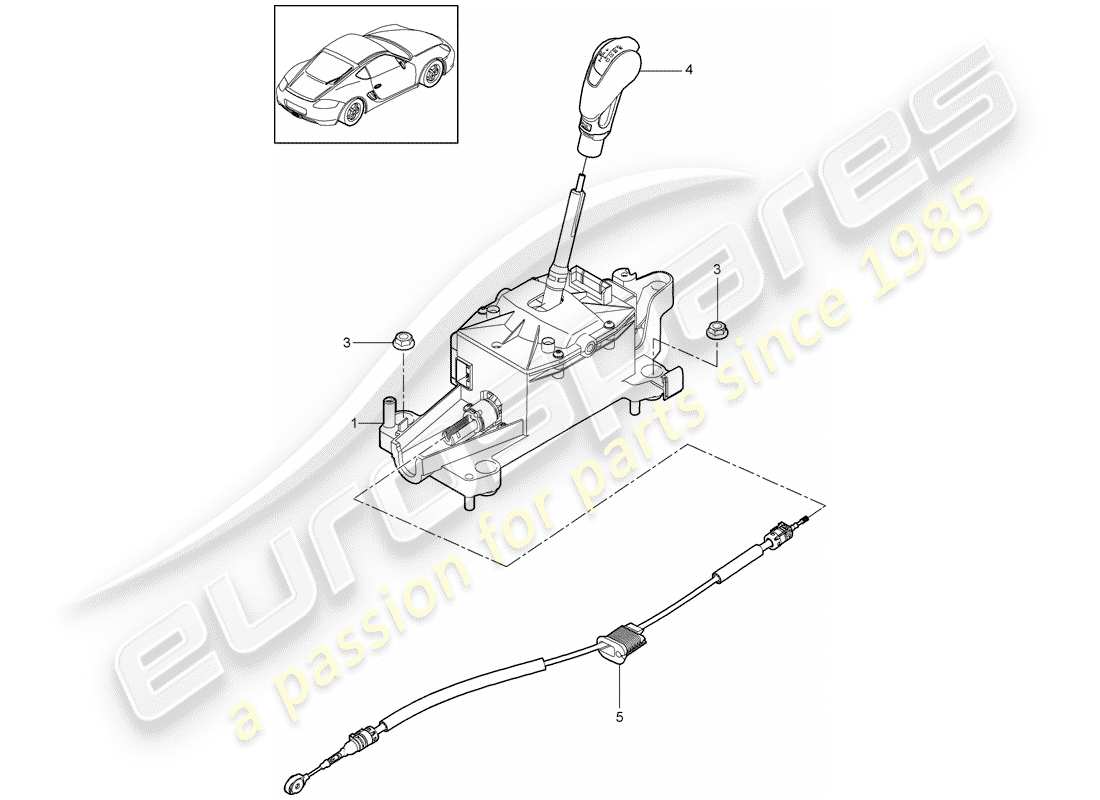 porsche 2010 (987 cayman) leva selettrice diagramma delle parti