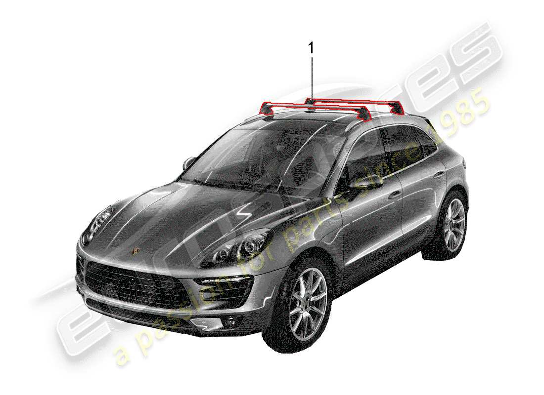 porsche 2015 (tequipment macan) portapacchi sul tetto diagramma delle parti